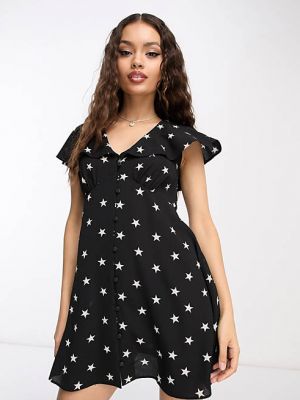 Платье с воротником на пуговицах со звездочками Asos