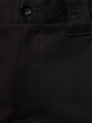 Памучни карго панталони Burberry черно