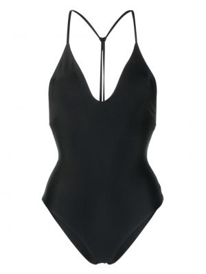 Plavky s výrezom na chrbte s výstrihom do v Jade Swim čierna