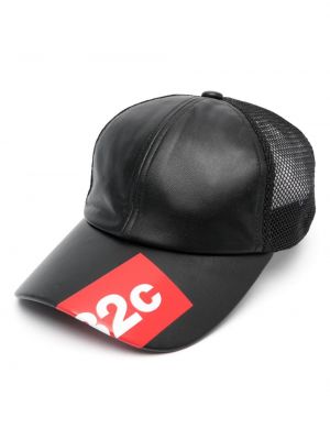 Мрежеста кожена шапка 032c черно