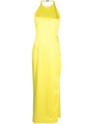 Satynowa sukienka koktajlowa Gcds żółta