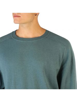 Sudadera con cuello redondo de cachemir manga larga de tela jersey Calvin Klein azul