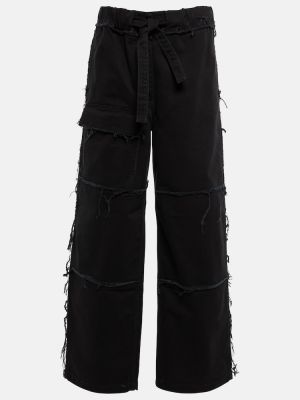 Distressed high waist jeans ausgestellt Dries Van Noten schwarz