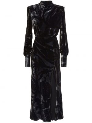 Кадифена вечерна рокля с пейсли десен Etro черно