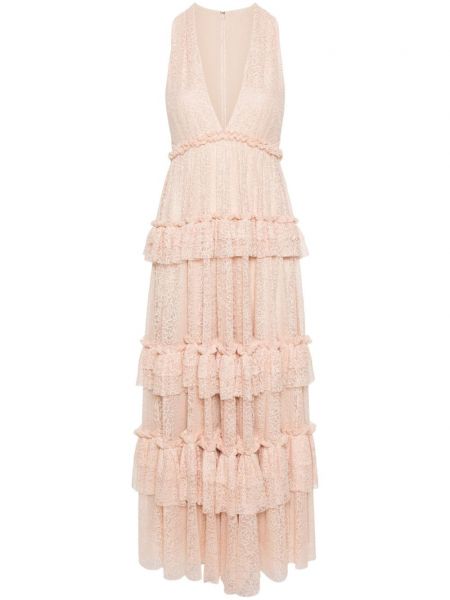 Αμάνικη κοκτέιλ φόρεμα με δαντέλα Philosophy Di Lorenzo Serafini ροζ