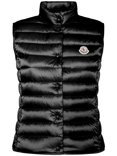 Péřová vesta z nylonu Moncler černá