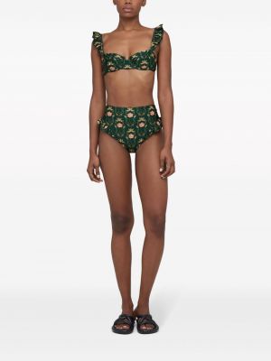 Bikini w kwiatki z nadrukiem Agua By Agua Bendita zielony