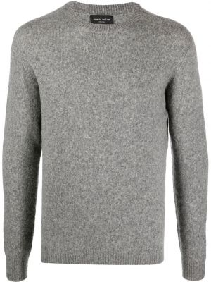Pull en tricot col rond Roberto Collina gris