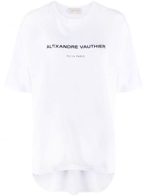 Bavlnené tričko s potlačou Alexandre Vauthier biela