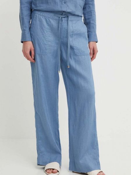 Niebieskie lniane spodnie Lauren Ralph Lauren