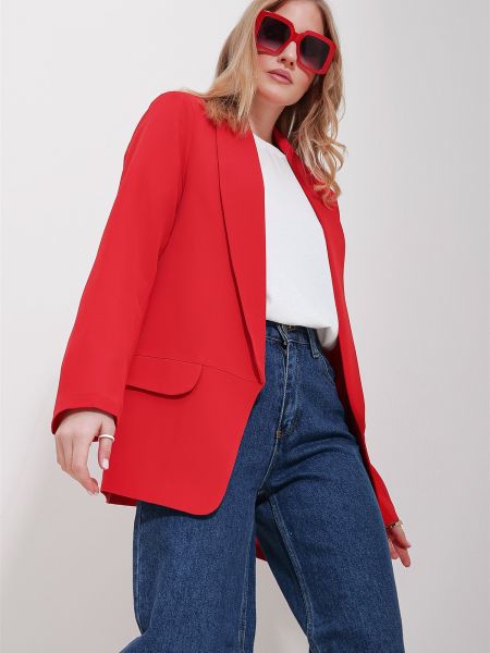 Geacă cu guler-șal Trend Alaçatı Stili roșu