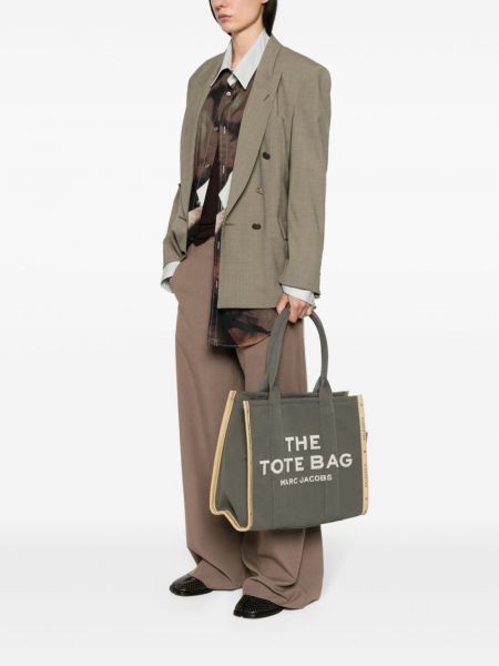 Žakárová shopper kabelka Marc Jacobs zelená