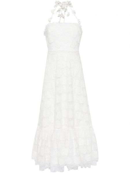 Коктейлна рокля бродирана Alexis бяло