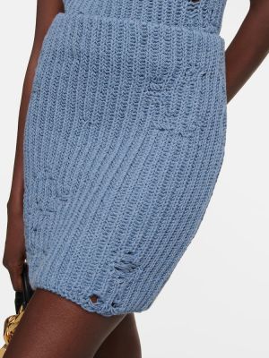 Pamučna mini suknja s izlizanim efektom Jw Anderson plava