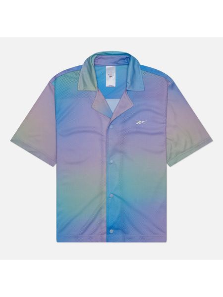 Классическая рубашка с принтом Reebok голубая