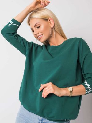 Džemperis su užrašais Fashionhunters žalia