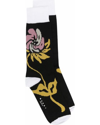 Calcetines de flores Marni negro