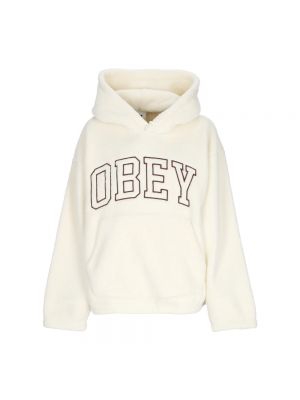 Fleece hoodie Obey weiß
