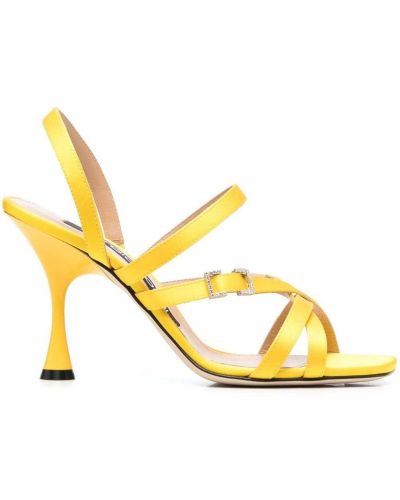 Kožené sandále Sergio Rossi žltá