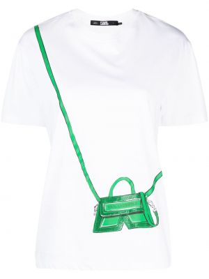 T-shirt con stampa Karl Lagerfeld bianco