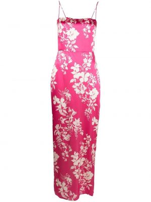 Trykt floral silke dress Reformation rosa