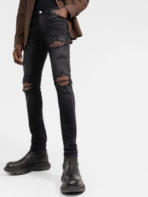 Skinny džíny s dírami Amiri černé