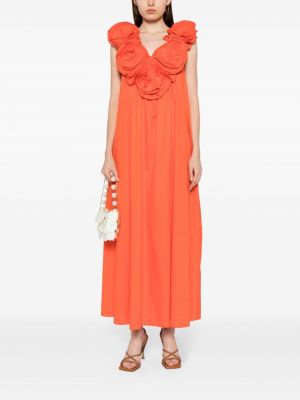 Bavlněné dlouhé šaty Mara Hoffman oranžové
