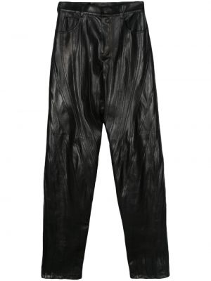 Pantalon en cuir Mugler noir
