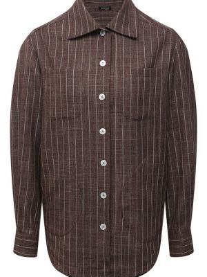 Кашемировая шерстяная рубашка Kiton коричневая