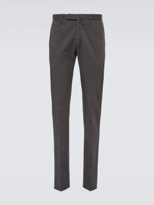 Pantaloni slim fit di cotone Incotex grigio