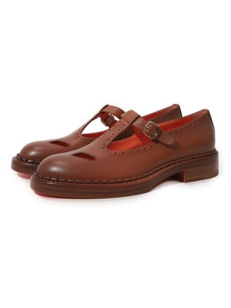 Кожаные туфли Santoni коричневые
