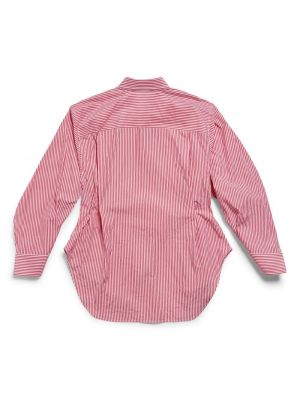 Chemise en coton à rayures Balenciaga rouge