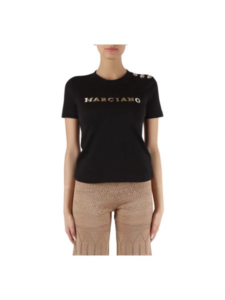 Koszulka bawełniana Marciano czarna
