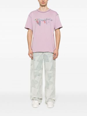 Bavlněné tričko s potiskem Rassvet fialové
