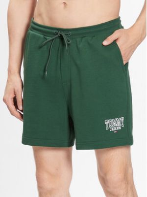Priliehavé športové šortky Tommy Jeans zelená