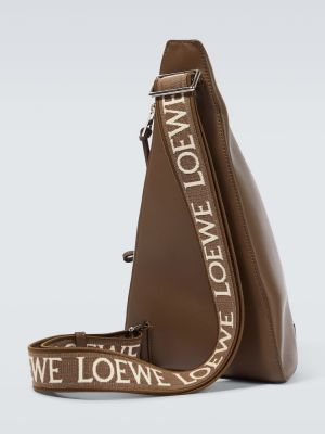 Bolsa de hombro de cuero Loewe marrón