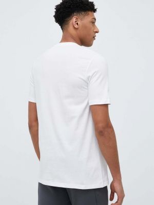 Bavlněné tričko s potiskem Adidas bílé