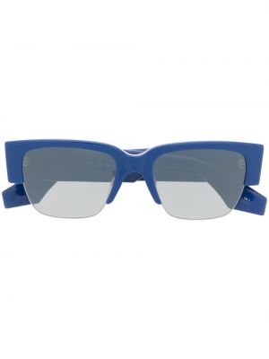 Слънчеви очила с принт Alexander Mcqueen Eyewear синьо