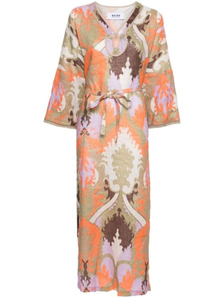 Rovné šaty s potiskem s abstraktním vzorem Bazar Deluxe oranžové