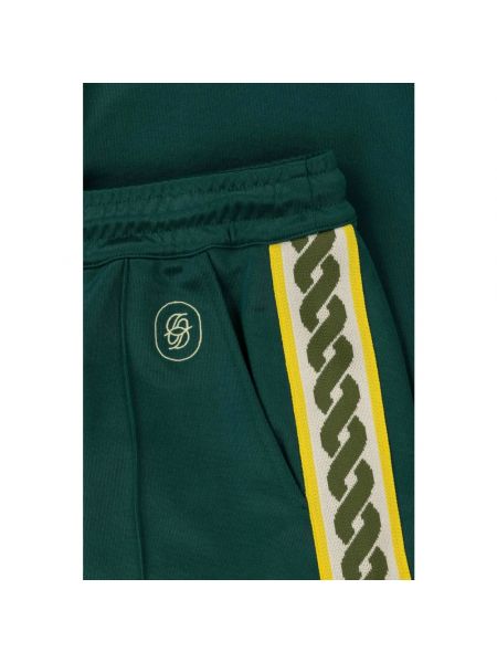 Pantalones de chándal con cremallera de algodón con bolsillos Drôle De Monsieur verde