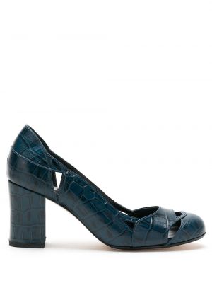 Usnjene nizki čevlji Sarah Chofakian modra