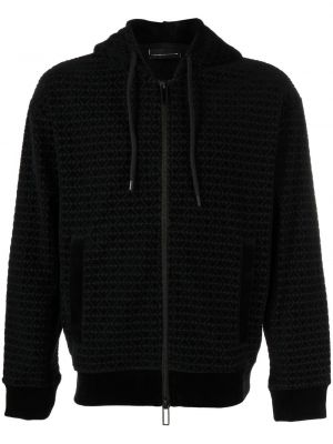 Blixtlås hoodie Emporio Armani svart