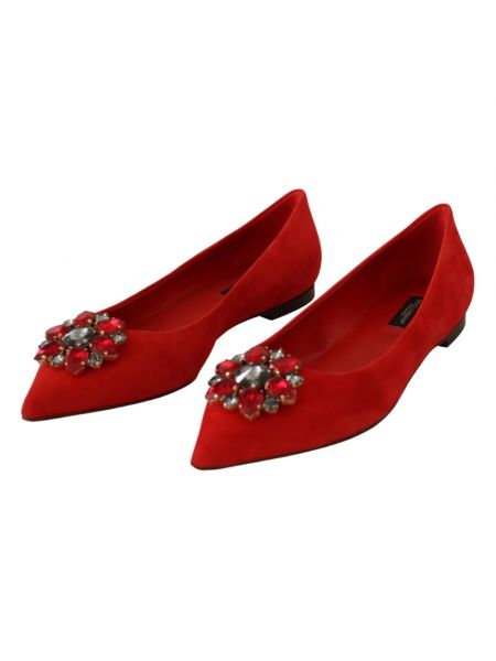 Balerinki wsuwane Dolce And Gabbana czerwone