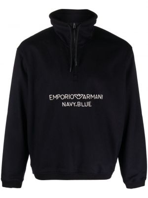 Kaschmir woll sweatshirt mit stickerei Emporio Armani