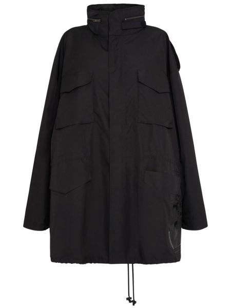 Abrigo con capucha oversized con bolsillos Maison Margiela negro