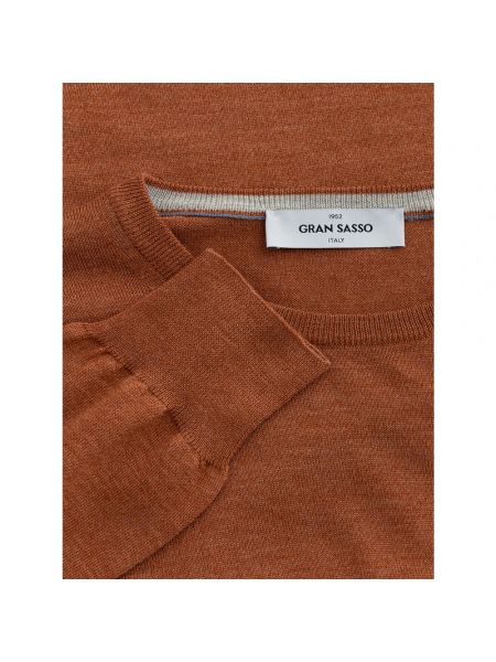 Jersey de lana de tela jersey de cuello redondo Gran Sasso marrón