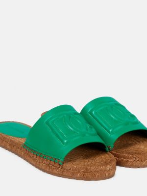 Kožené sandále Dolce&gabbana zelená