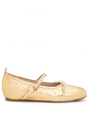 Usnjene nizki čevlji Simone Rocha zlata