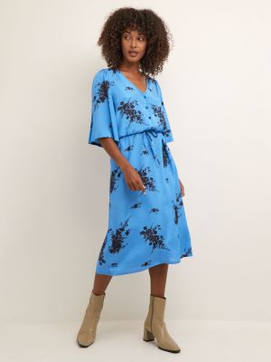 Платье миди в цветочек с принтом Kaffe синее