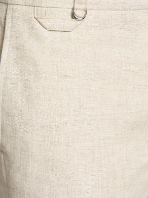 Pantalones de lino de viscosa Jacquemus beige